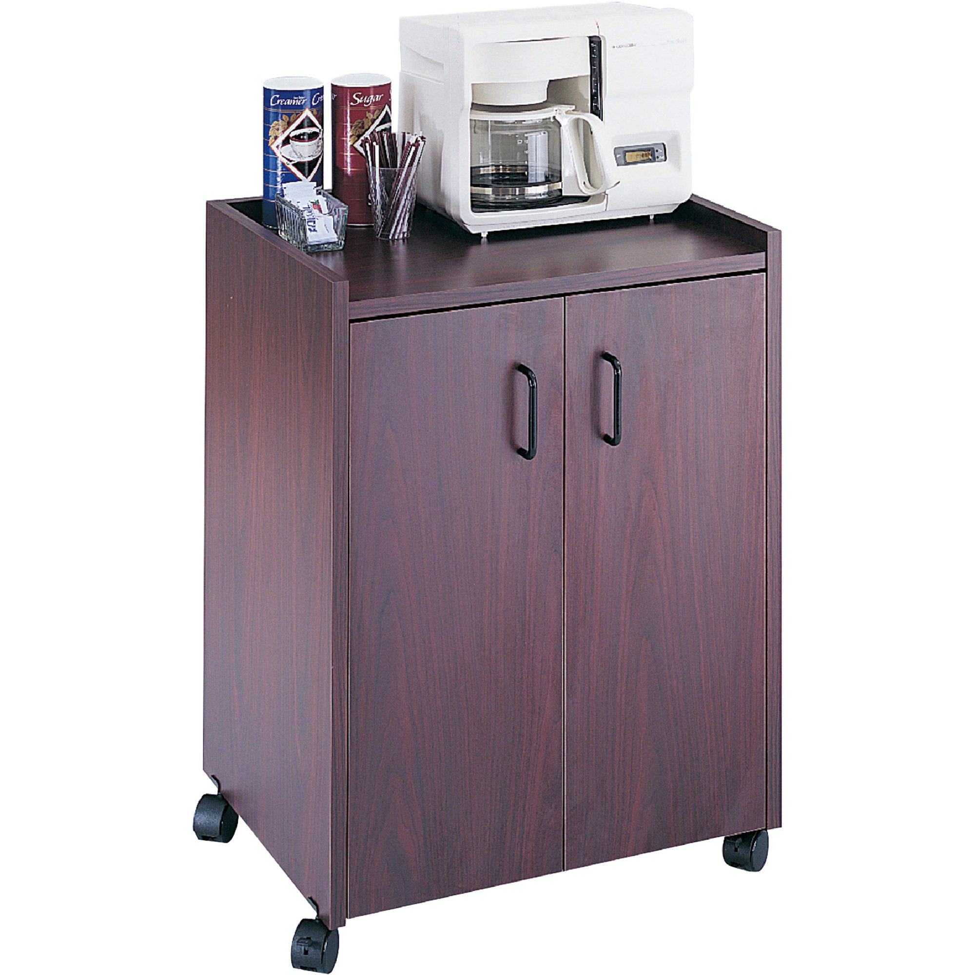 Safco Mobile Refreshment Center — Mahogany, 23in.W x 18in.D x 31in.H, Model# 8953MH